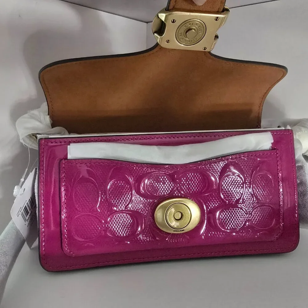 SOLD- Coach Tabby 20 in Signature Patent Leather Magenta - Picture 3 of 8